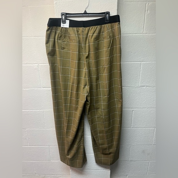 Lane Bryant olive Green Checkered Pants - Picture 3 of 5